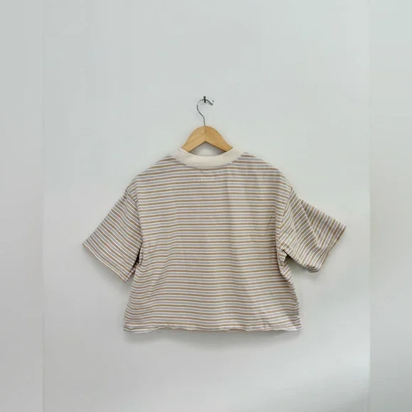 RVCA SELECTS | mock neck boxy cotton striped tee | size large - Picture 5 of 6